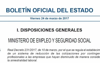 Contenido y novedades del RD 231/2017: nuevo procedimiento para la reducción de cotizaciones a empresas con menor siniestralidad laboral