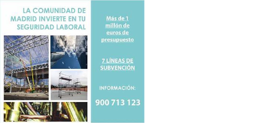Subvenciones de la Comunidad de Madrid dirigidas a la reducción de la siniestralidad laboral 2019